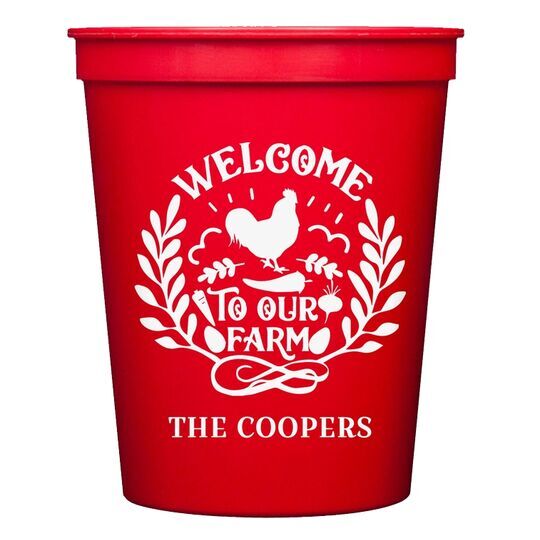 Welcome To Our Farm Stadium Cups